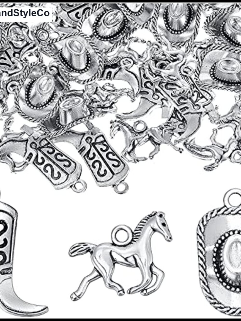 90 Pc Western Cowboy Charms Alloy Pendants for DIY Jewelry Making